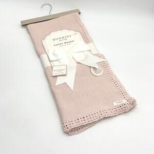 Bonbini Pink Knit Cotton Baby Blanket NEW